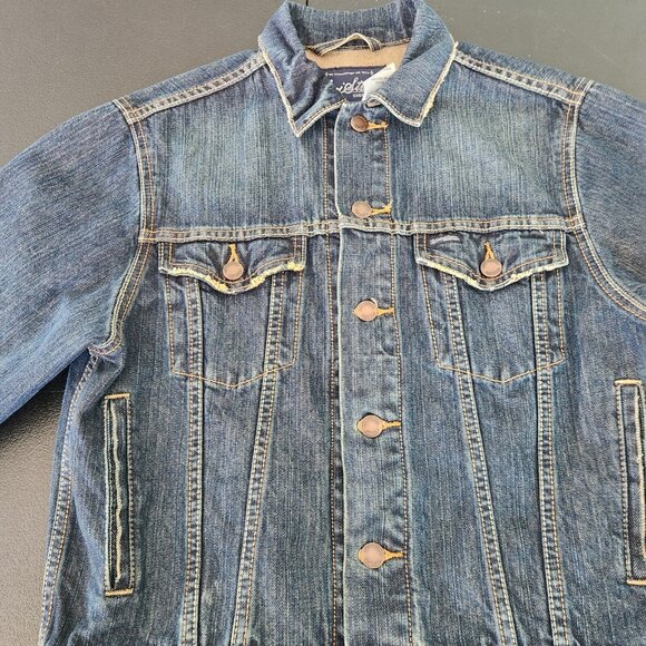 Levi Strauss Signature Denim Jacket Vintage Womens Medium Distressed Look EUC - Picture 13 of 16